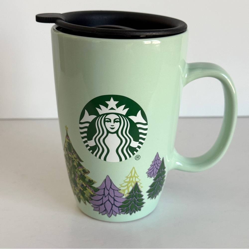 Starbucks 2020 Holiday 12oz. Coffee Mug Vintage Green Christmas Travel Mug